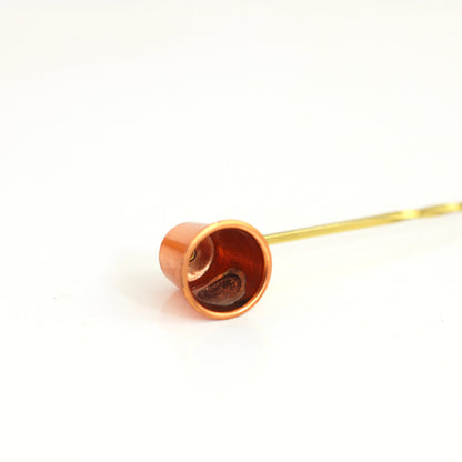 SOLD - Mid Century Copper and Brass Candlestick Set with Snuffer