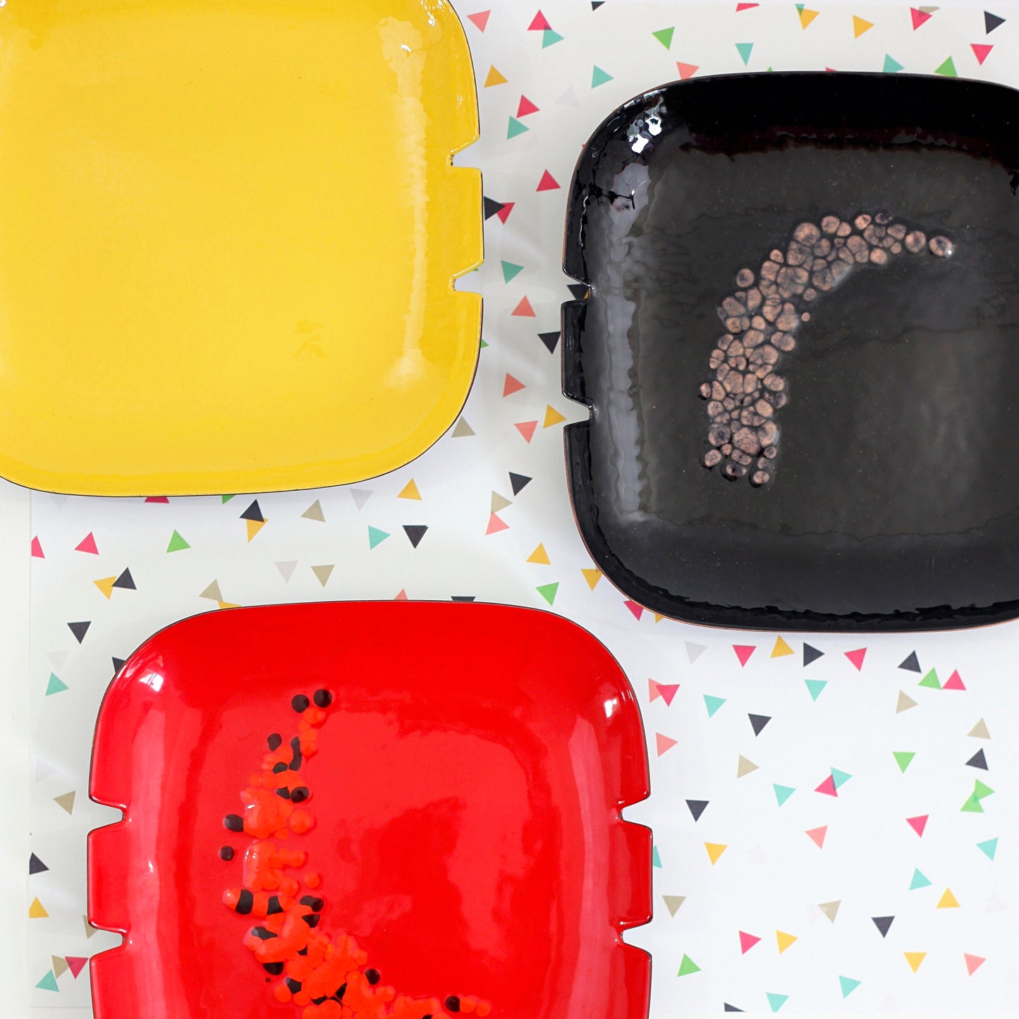 SOLD - Mid Century Modern Square Enamel Ashtray