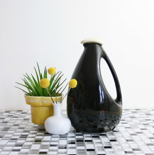 SOLD - Mid Century Modern Black Bird Pitcher by Kenwood for Shawnee
