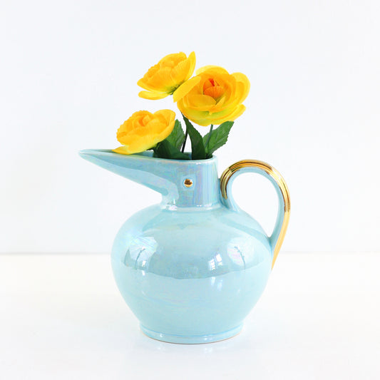 SOLD - Mid Century Modern Lusterware Bird Pitcher