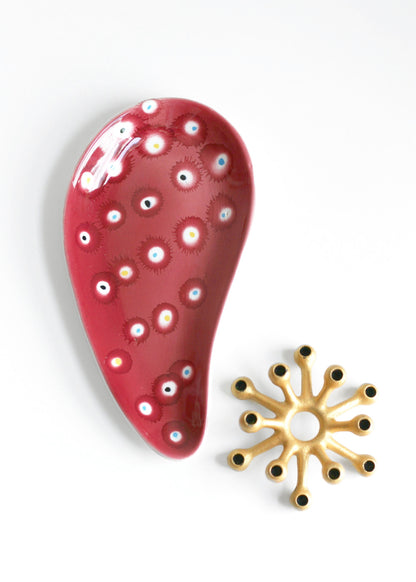 SOLD - Mid Century Modern Atomic Polka Dot Dish from Italy