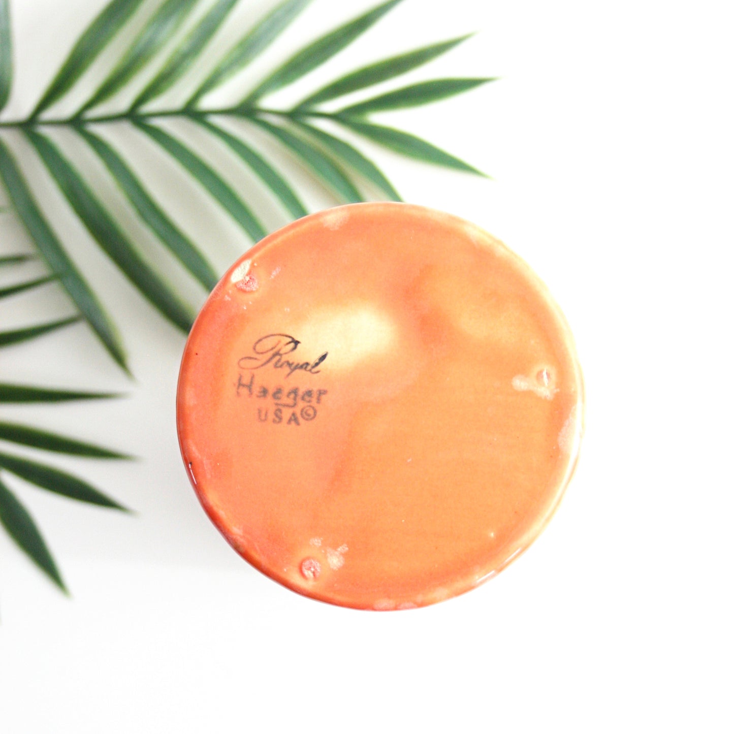 SOLD - Mid Century Modern Peach Royal Haeger Drip Glaze Vase