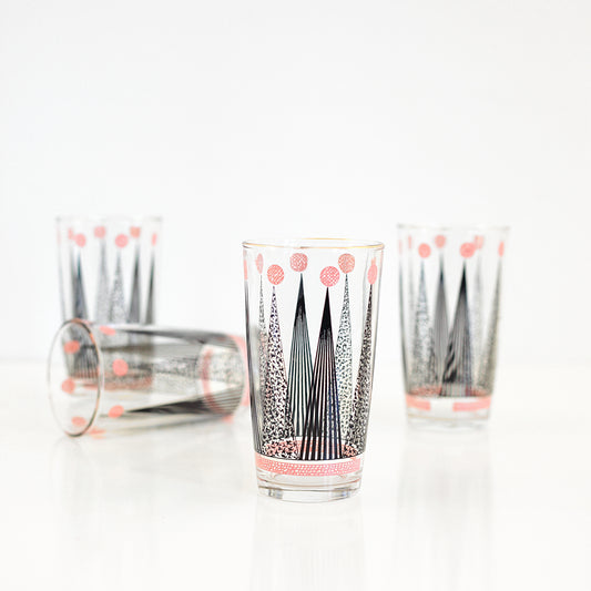 SOLD - Mid Century Modern Pink & Black Glasses