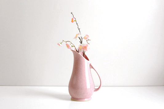 SOLD - Mid Century Modern Pink Ceramic Brush McCoy Pitcher