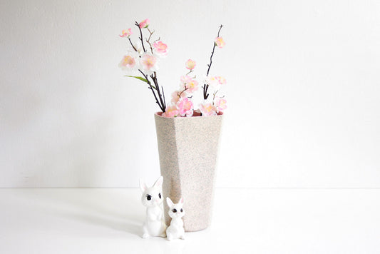 SOLD - Mid Century Modern Pink Speckled Shawnee Vase / Vintage Shawnee Flower Vase