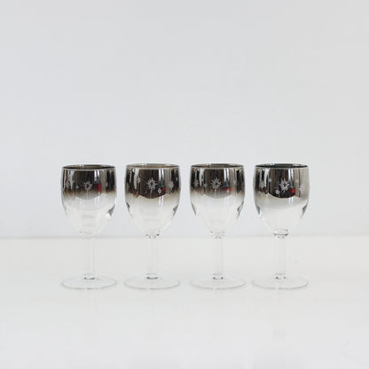 SOLD — Mid Century Silver Starburst Cordial Glasses from France