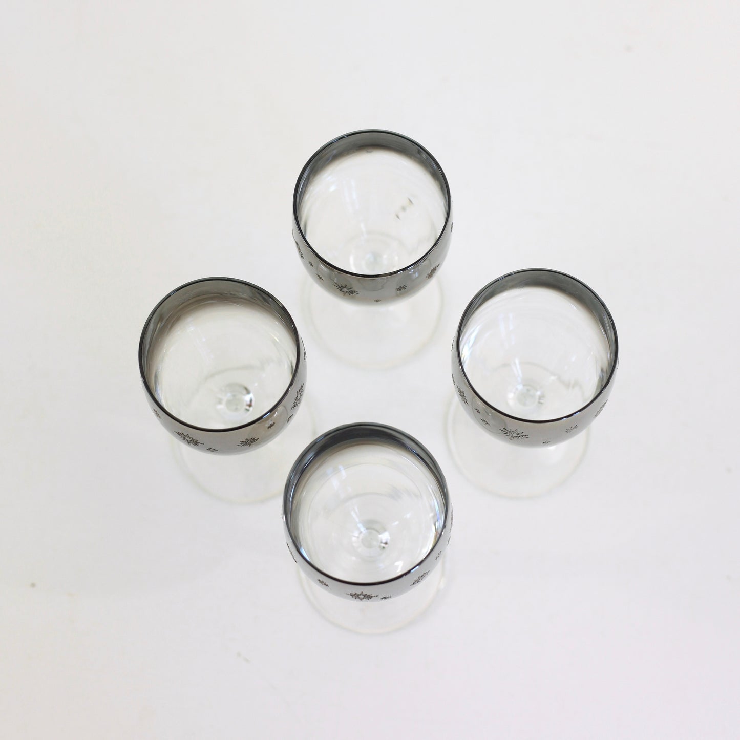 SOLD — Mid Century Silver Starburst Cordial Glasses from France