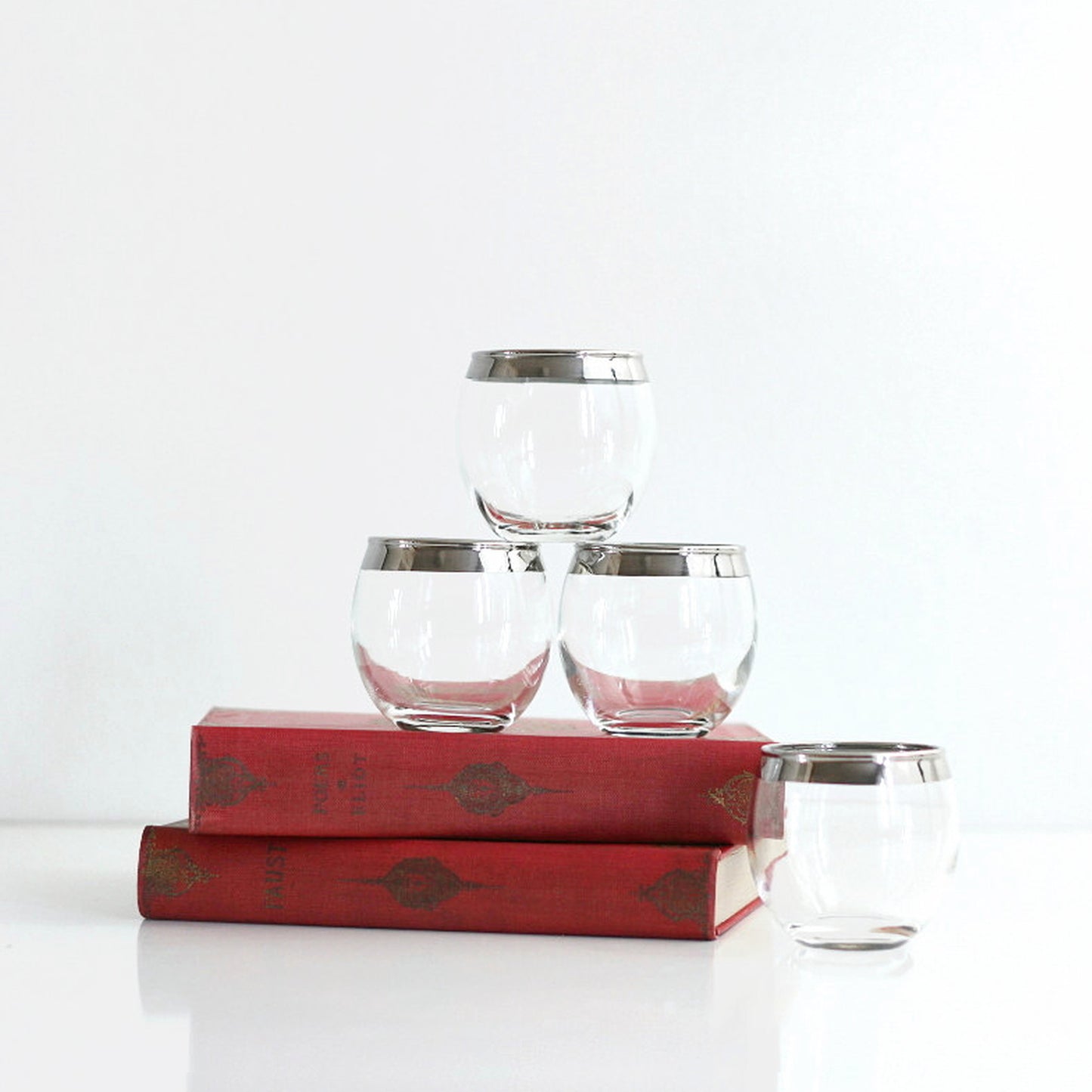 SOLD - Mid Century Roly Poly Whiskey Glasses