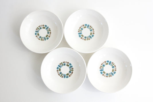 SOLD - Mid Century Modern Temporama Bowls / Vintage Dessert Bowls by Canonsburg Pottery