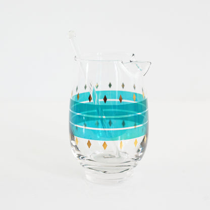 SOLD - Mid Century Modern Aqua & Gold Maritni Pitcher