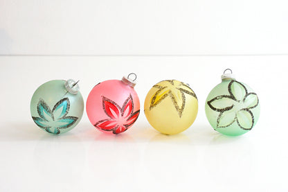 SOLD - Mid Century Pastel Christmas Ornaments