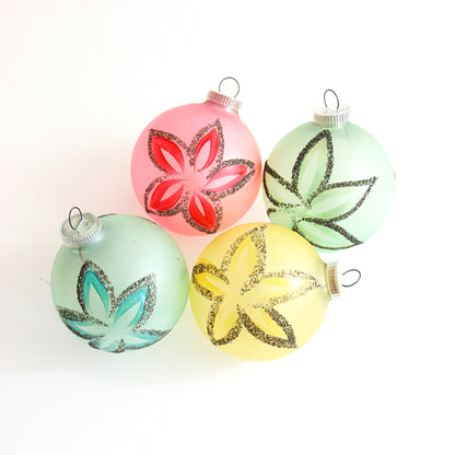 SOLD - Mid Century Pastel Christmas Ornaments