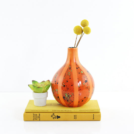 SOLD - Mid Century Modern Orange Studio Pottery Vase