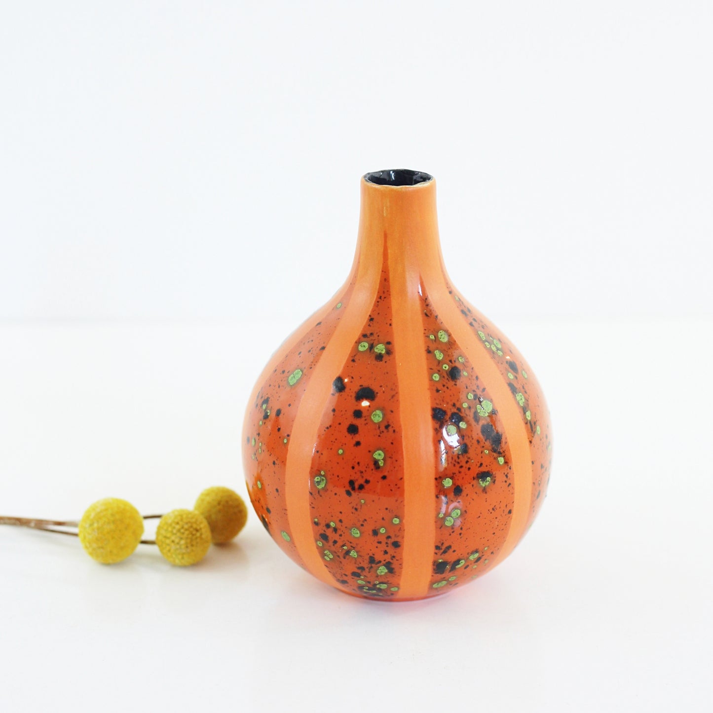 SOLD - Mid Century Modern Orange Studio Pottery Vase