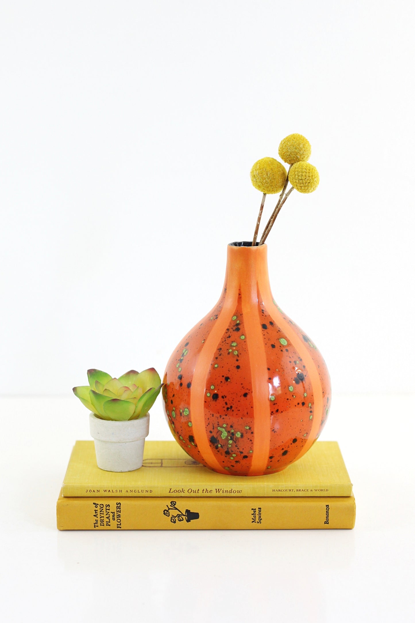 SOLD - Mid Century Modern Orange Studio Pottery Vase