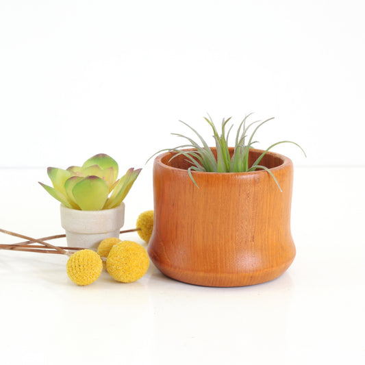 SOLD - Mid Century Modern Teak Wood Candle Holder