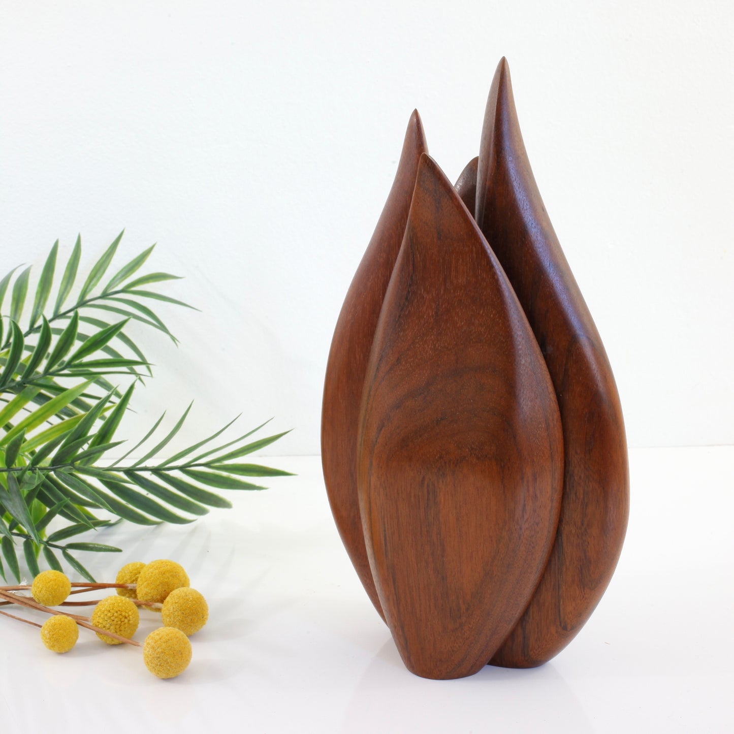 SOLD - Mid Century Modern Shedua Wood Teardrop Vase