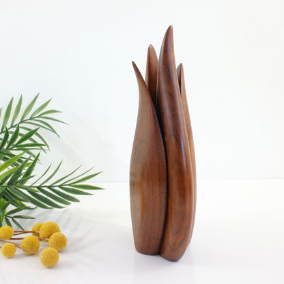 SOLD - Mid Century Modern Shedua Wood Teardrop Vase