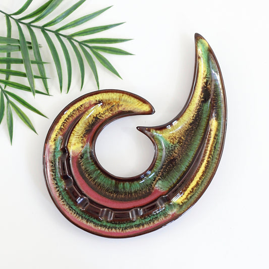 SOLD - Mid Century Modern Asymmetrical Drip Glaze Ashtray from Japan