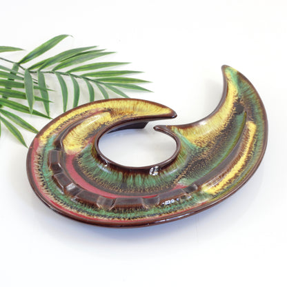 SOLD - Mid Century Modern Asymmetrical Drip Glaze Ashtray from Japan