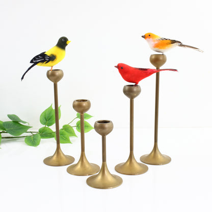 SOLD - Set of 5 Mid Century Graduated Brass Candlesticks