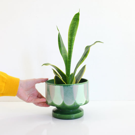 SOLD - Mid Century Modern Emerald Green Pedestal Planter