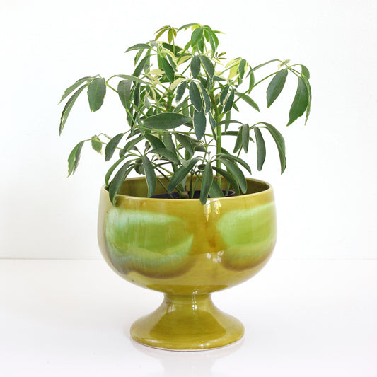 SOLD - Mid Century Modern Chartreuse Pedestal Planter