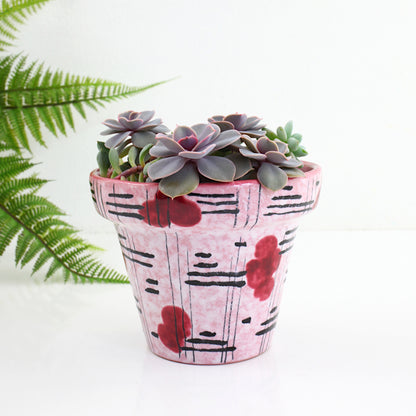 Mid Century Modern Pink Abstract Planter from Italy