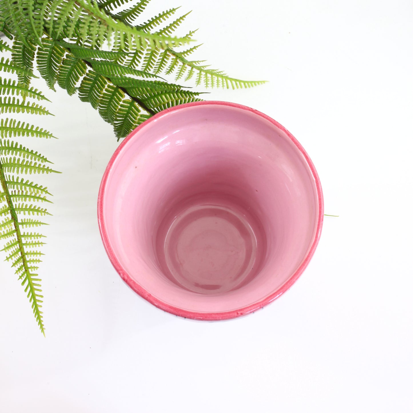 Mid Century Modern Pink Abstract Planter from Italy