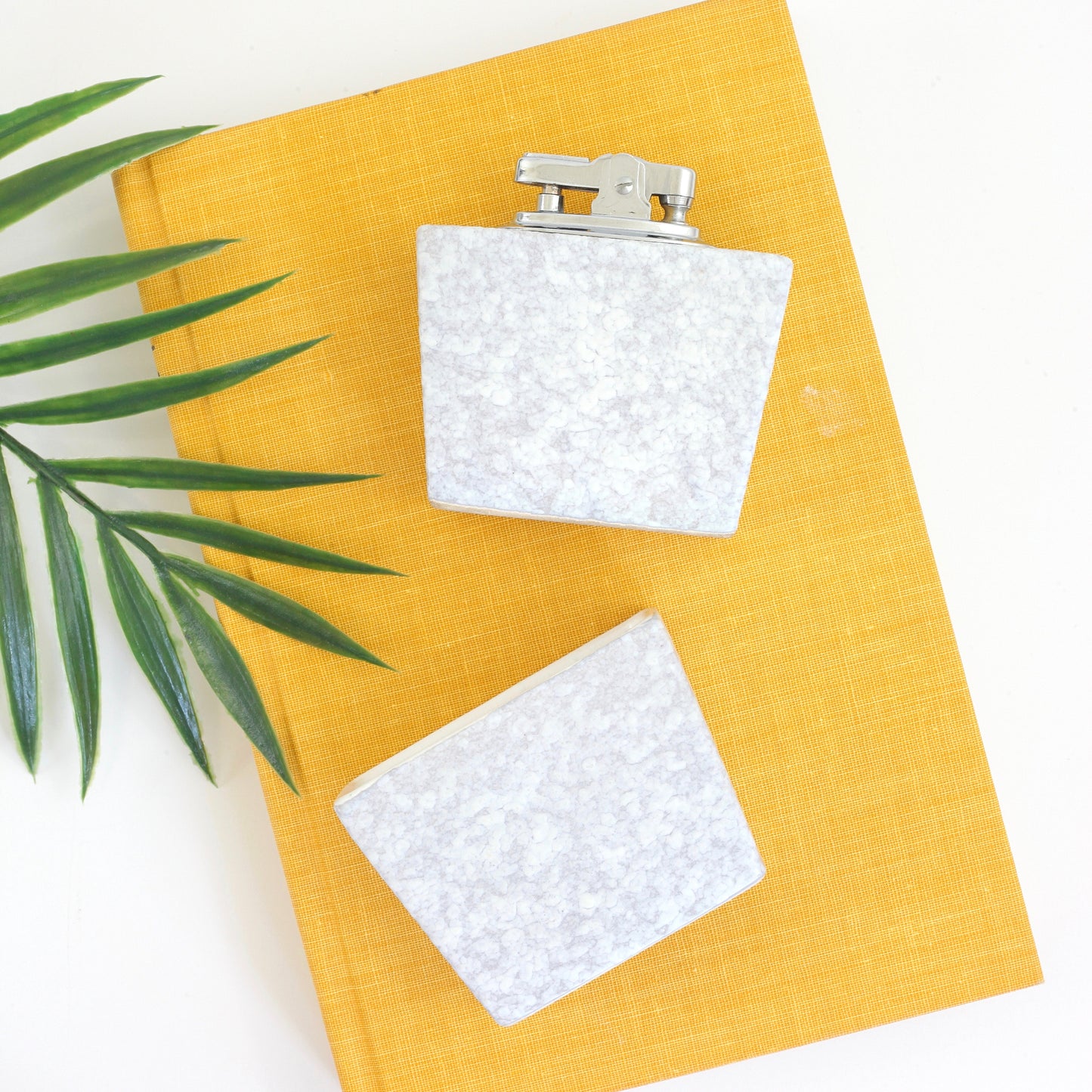 SOLD - Mid Century Modern Ceramic Smoking Set from Holland / Tabletop Lighter & Cigarette Holder