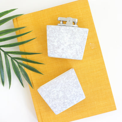 SOLD - Mid Century Modern Ceramic Smoking Set from Holland / Tabletop Lighter & Cigarette Holder