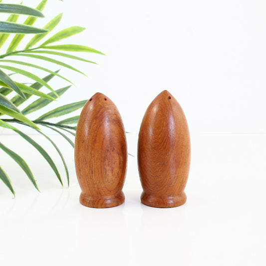 SOLD - Danish Modern Teak Wood Salt & Pepper Shakers