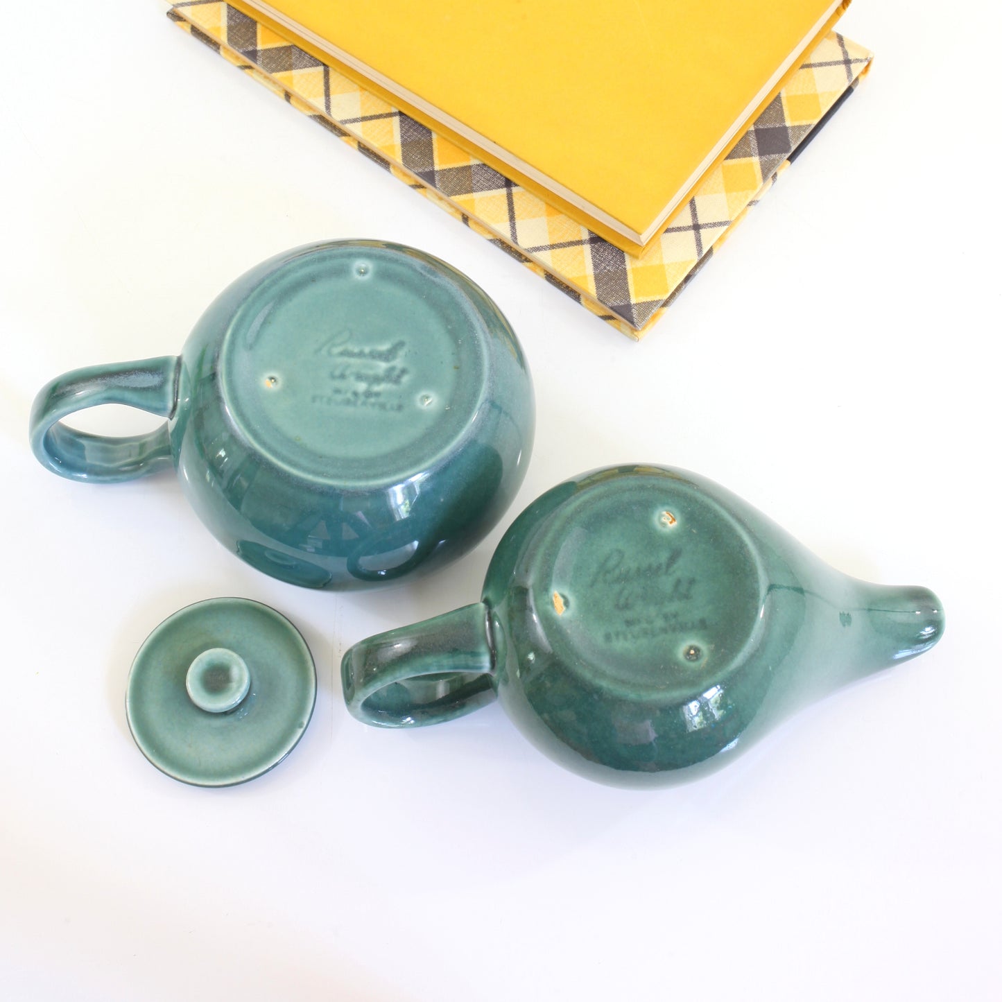 SOLD - Mid Century American Modern Seafoam Cream & Sugar Set by Russel Wright for Steubenville
