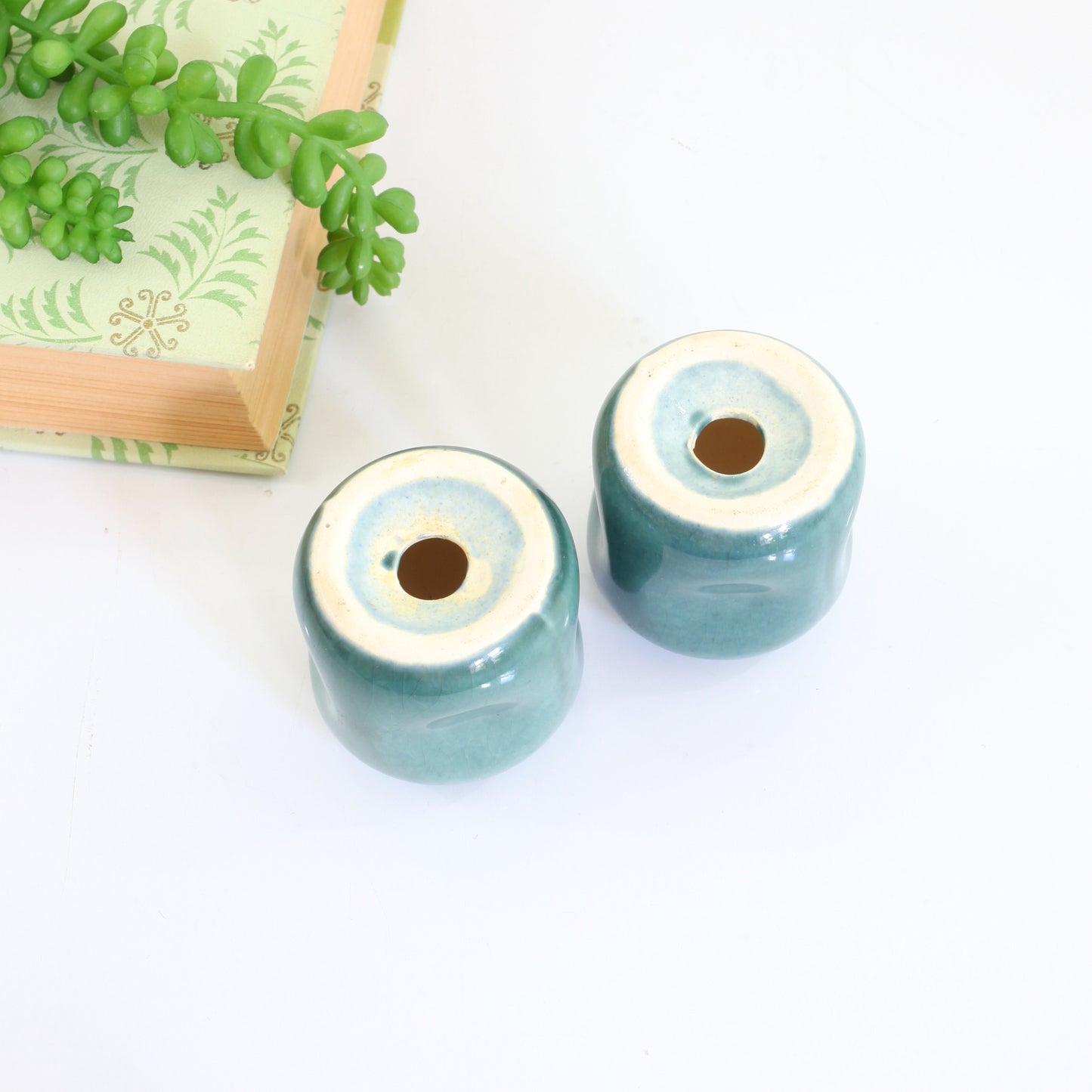 SOLD - Mid Century American Modern Seafoam Salt & Pepper Set by Russel Wright for Steubenville