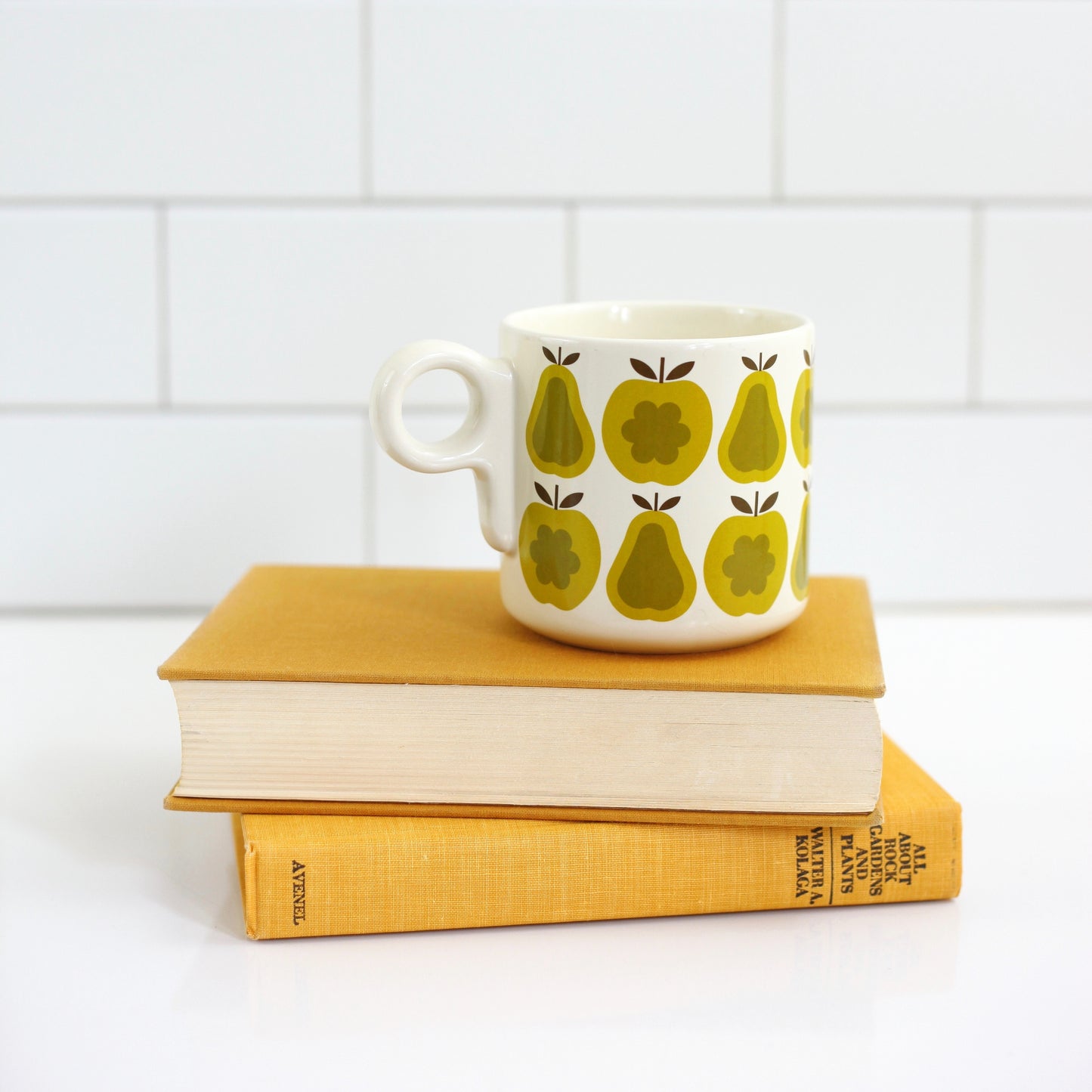 SOLD - Orla Kiely for Target Green Apples & Pears Stoneware Mug