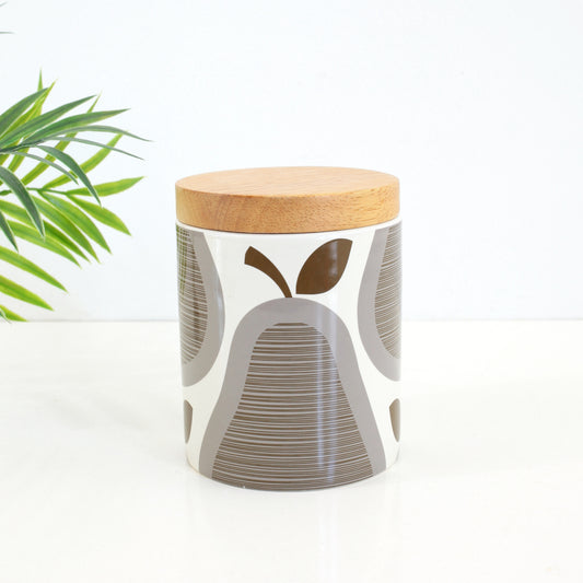 SOLD - Orla Kiely for Target Gray Pears Small Stoneware Canister