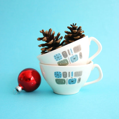 SOLD - Mid Century Modern Temporama Teacups / Vintage Teacups / Canonsburg Pottery Temporama Teacups