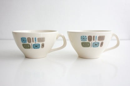 SOLD - Mid Century Modern Temporama Teacups / Vintage Teacups / Canonsburg Pottery Temporama Teacups