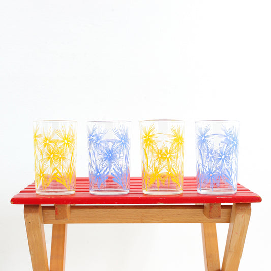 SOLD - Vintage 1940s Swanky Swigs Cornflower Juice Glasses