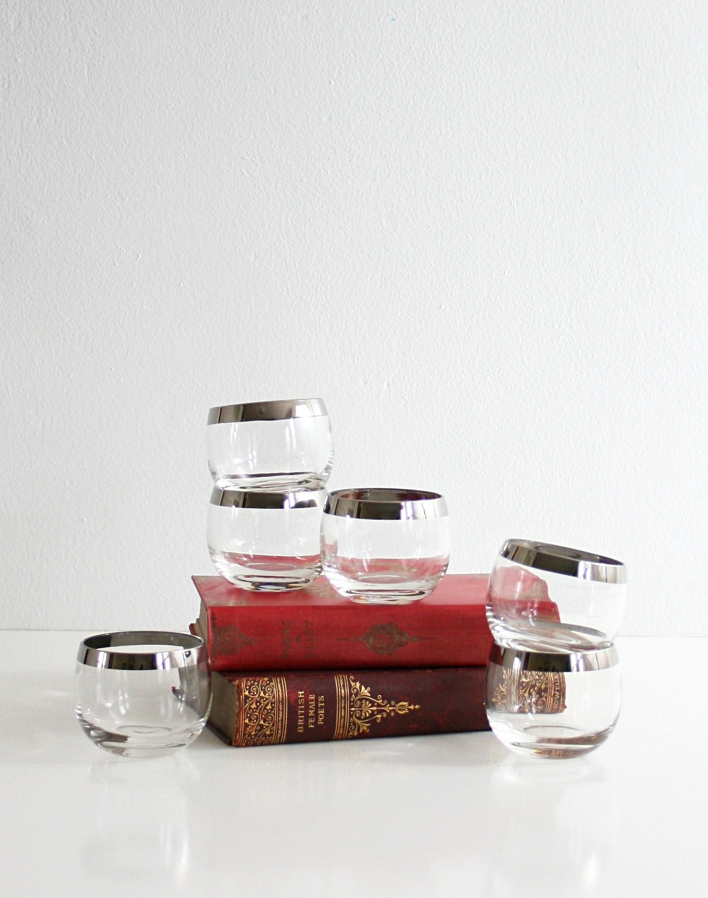 SOLD - Set of Six Mid Century Modern Dorothy Thorpe Roly Poly Glasses