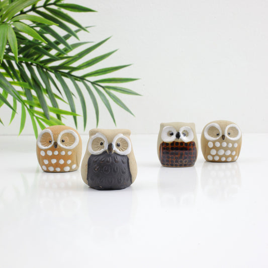 SOLD - Vintage Emson Stoneware Owl Figurines