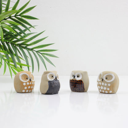 SOLD - Vintage Emson Stoneware Owl Figurines