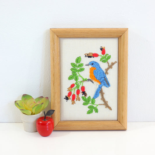 SOLD - Vintage Blue Bird Embroidery