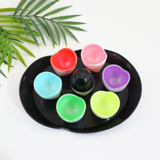 SOLD - Vintage Colorful Plastic Egg Cups Set / DBGM Germany