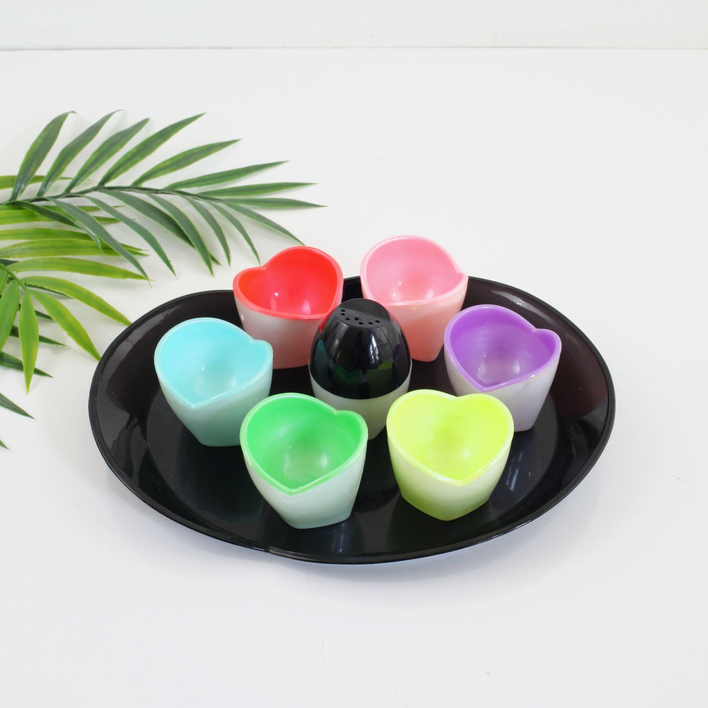 SOLD - Vintage Colorful Plastic Egg Cups Set / DBGM Germany