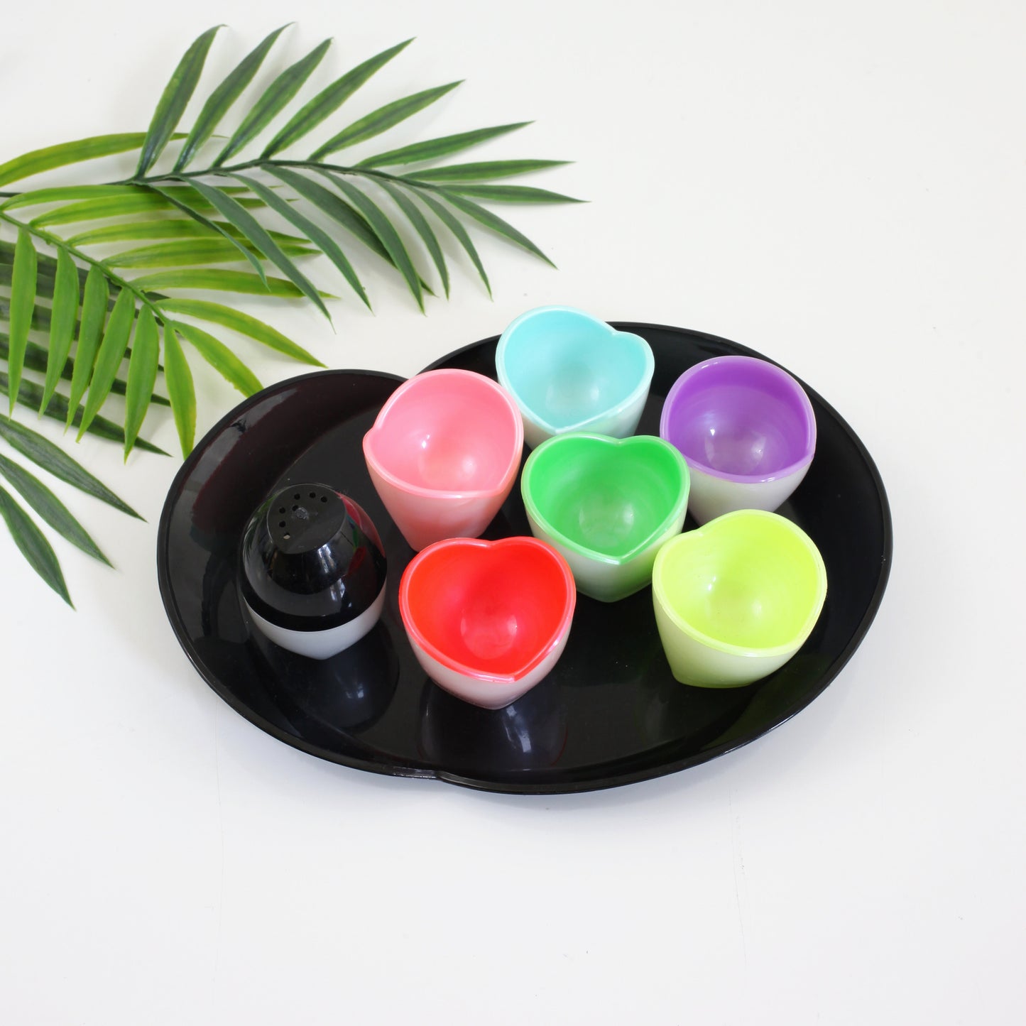 SOLD - Vintage Colorful Plastic Egg Cups Set / DBGM Germany
