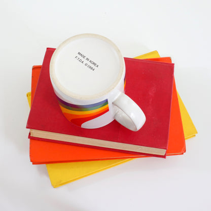 SOLD - Vintage 80s Rainbow Coffee Mug
