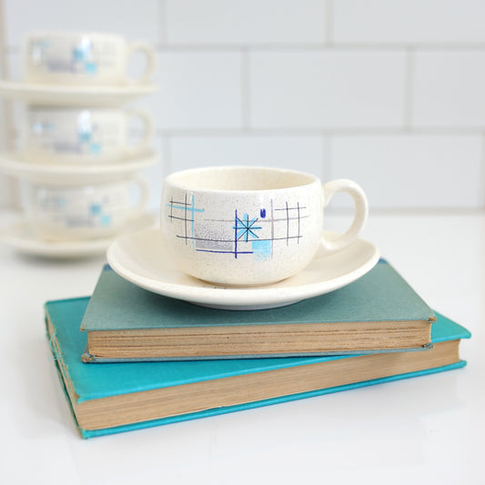 SOLD - Mid Century Modern Franciscan 'Oasis' Atomic Starburst Cup and Saucer