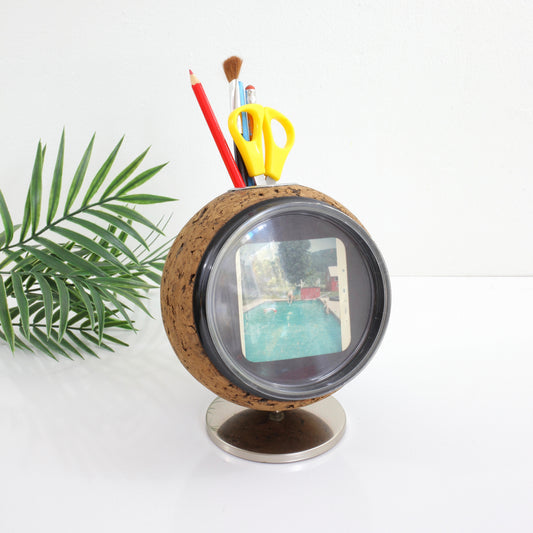 SOLD - Mid Century Park Sherman 'Bulletin Ball' Cork Desk Organizer