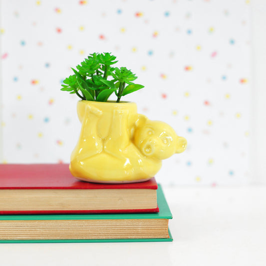 SOLD - 1940s Morton Pottery Yellow Bear Planter